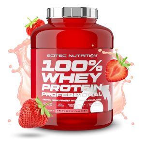 Scitec Nutrition 100% Whey Protein Professional – Enhanced with Extra Amino Acids & Digestive Enzymes – Gluten-Free – Palm Oil Free, 2.35 kg, Strawberry